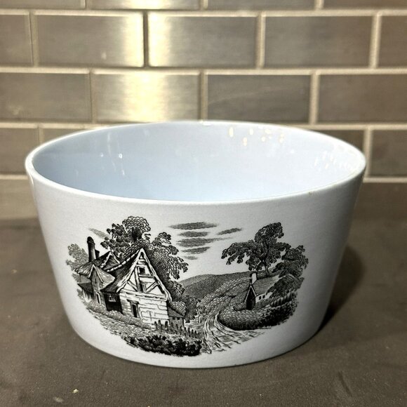 Copeland Spode Small Bowl Blue Rural Scene Duncan Transferware Farmhouse England - Picture 1 of 10